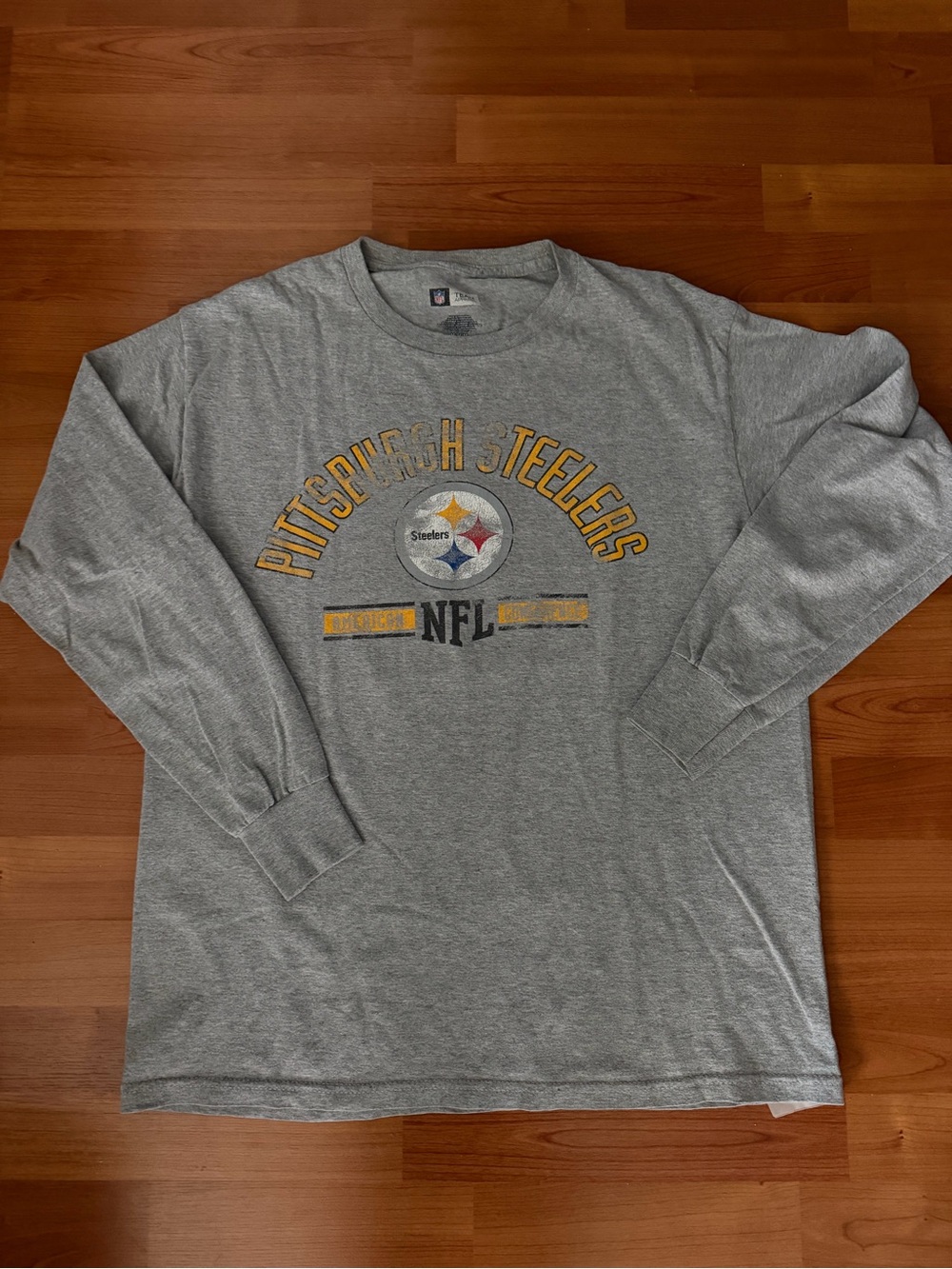 Pittsburgh Steelers Gray NFL Long Sleeve T-Shirt - Size Medium